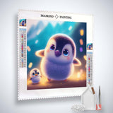 Peaceful Penguin with Child — Diamond Painting Kit, product view 2