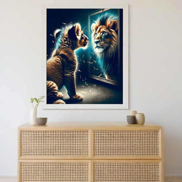 Mirror Image Lion — Diamond Painting Kit, product view 2