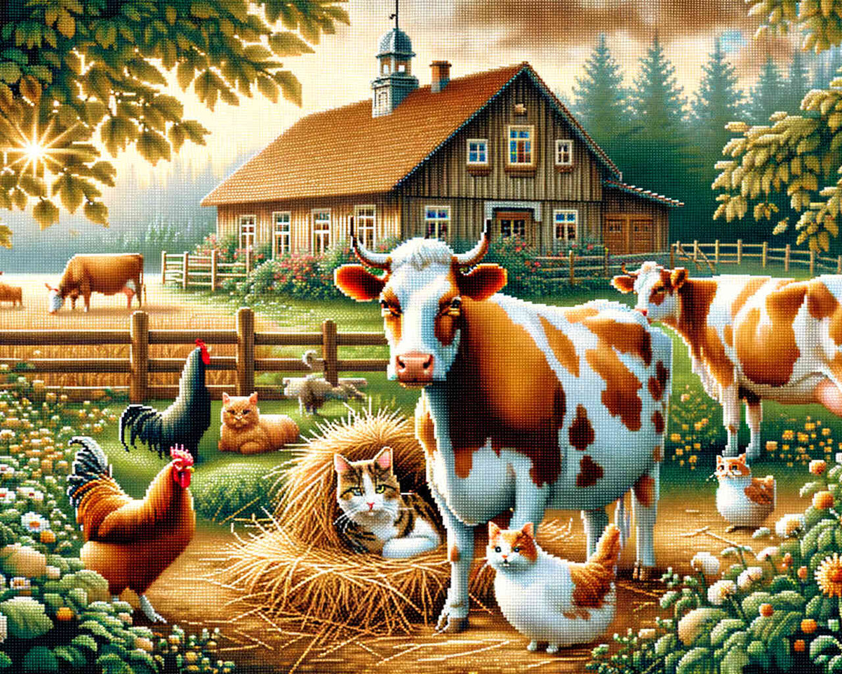 Cows on the Farm — Diamond Painting Kit design