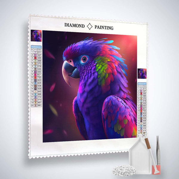 Papagai Purple — AB Diamond Painting Kit, product view 2