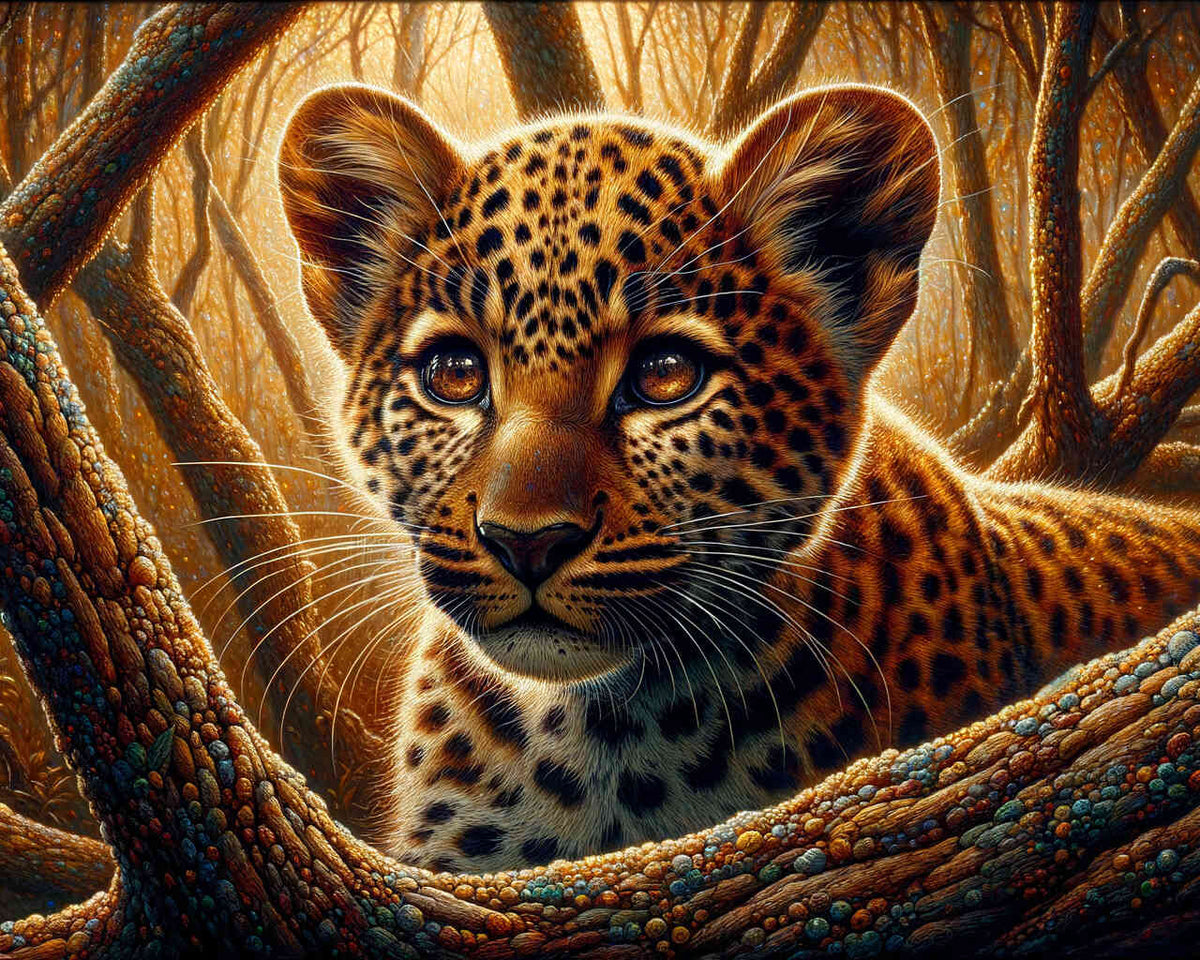 The Leopard Cub — Diamond Painting Kit design