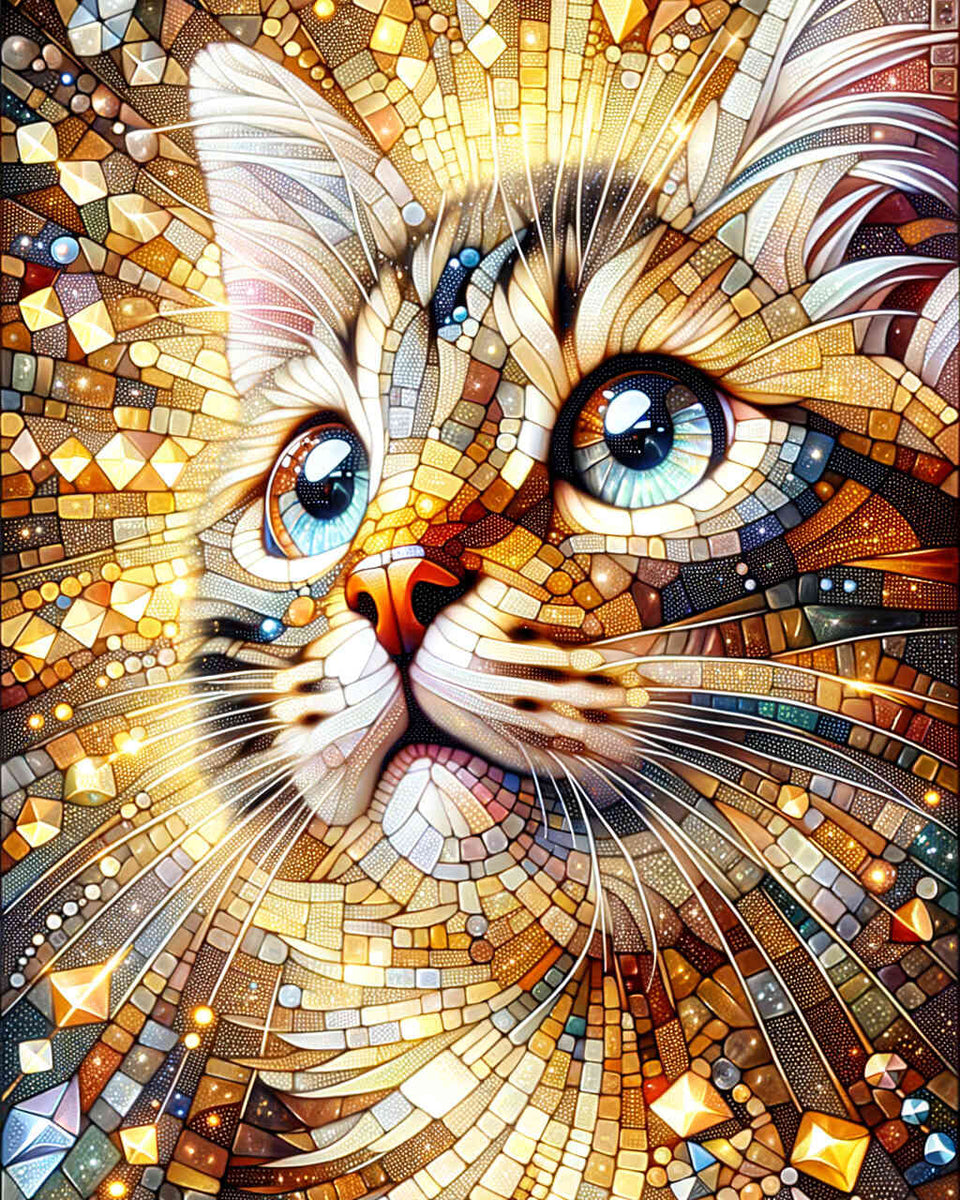 Playing cat — Diamond Painting Kit design