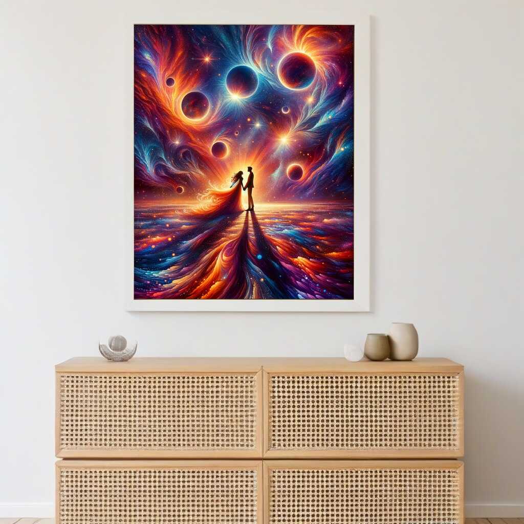 Couple in love in space — Diamond Painting Kit, product view 2