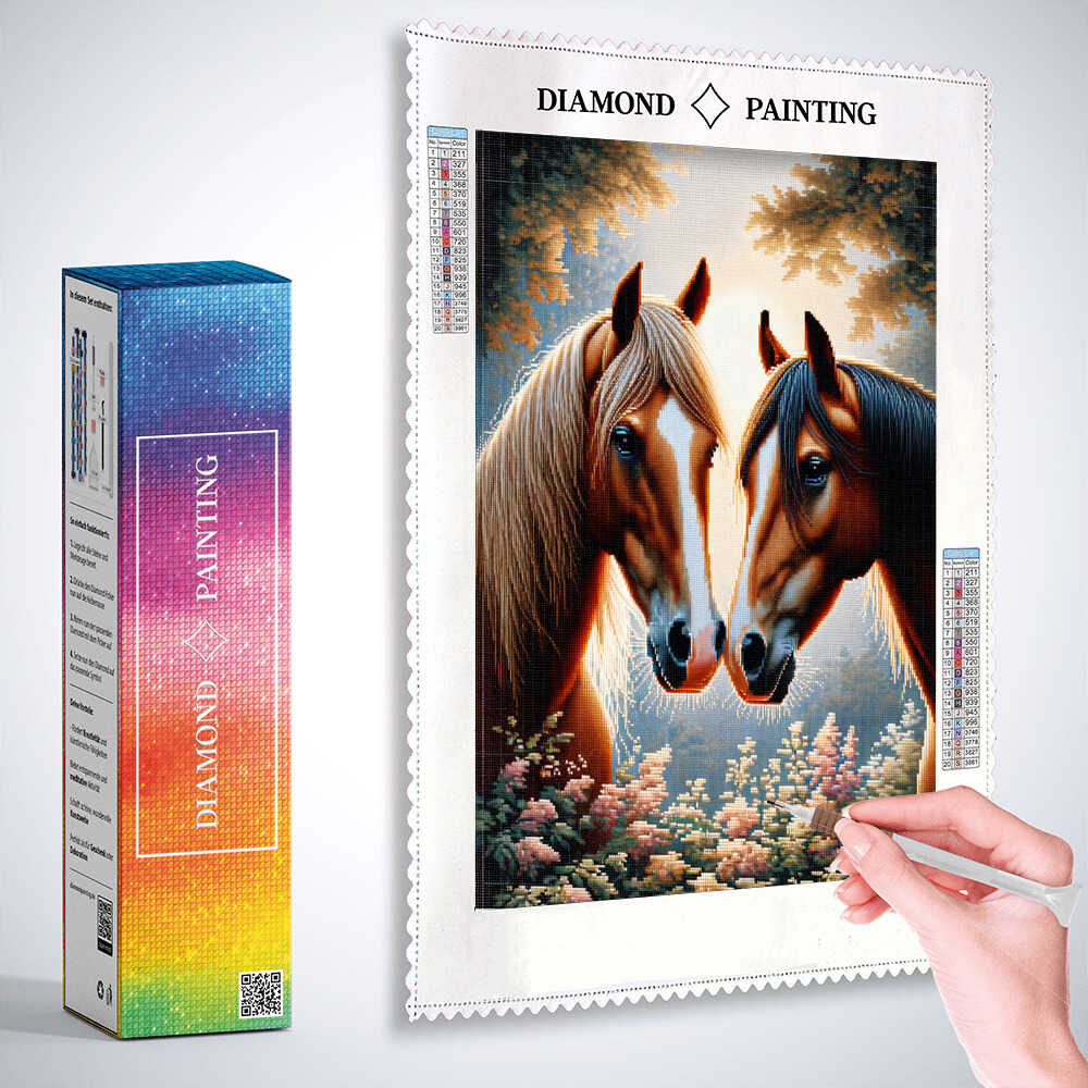 Romantic horse love — Diamond Painting Kit, product view 3