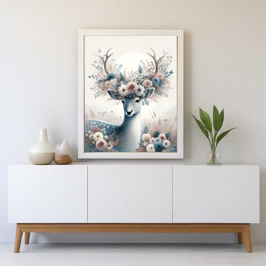 Deer on white background — Diamond Painting Kit, product view 2
