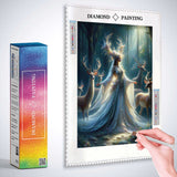 Woman with antlers and deer — Diamond Painting Kit, product view 3