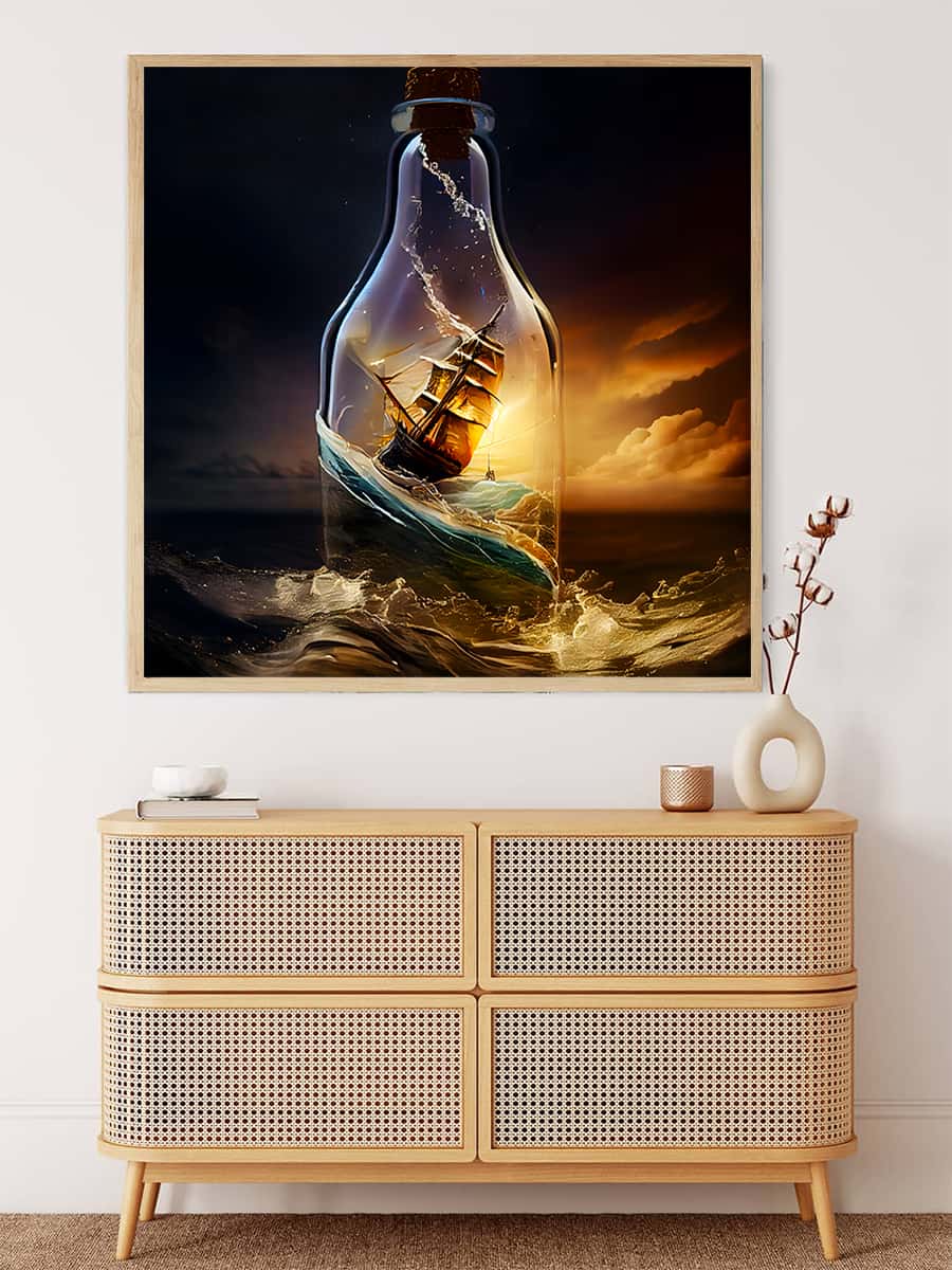 Ship in a glass — Diamond Painting Kit, product view 3