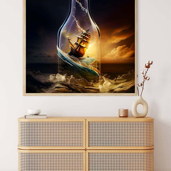 Ship in a glass — Diamond Painting Kit, product view 3