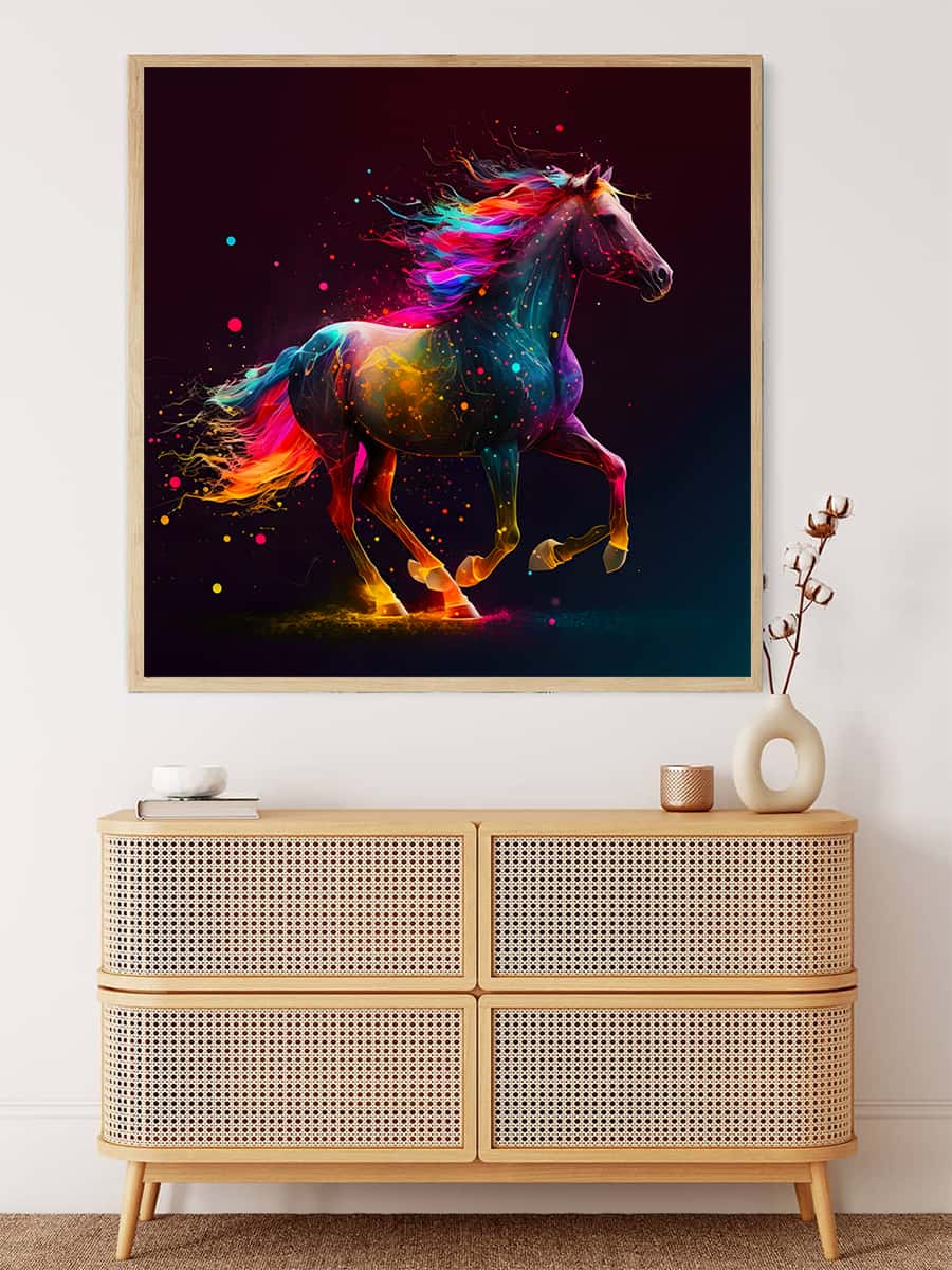 Colorful horse — AB Diamond Painting Kit, product view 3