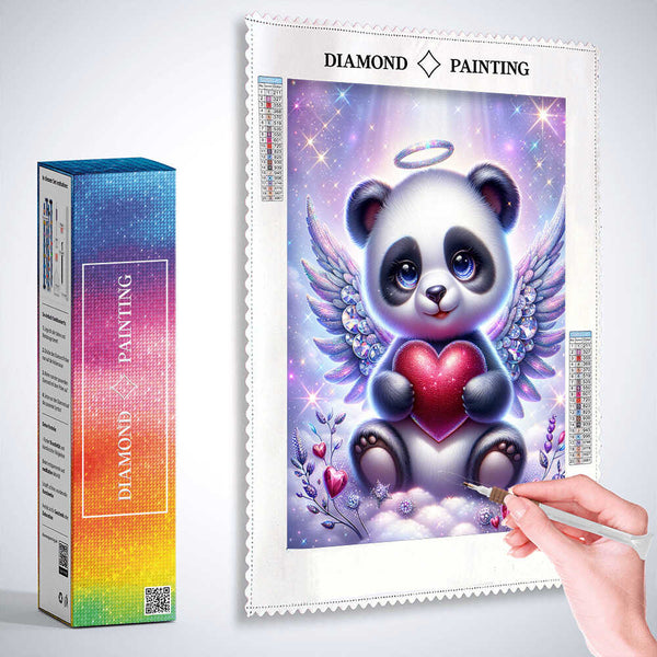 Panda pendant with heart — Diamond Painting Kit, product view 3