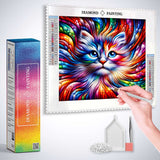 Cat play of colors — Diamond Painting Kit, product view 3
