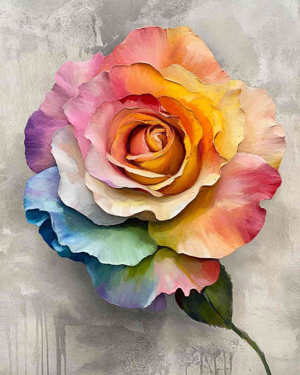 Rainbow Rose — Diamond Painting Kit design
