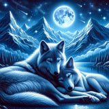 Wolves Cuddling Together — Diamond Painting Kit design