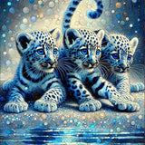 Color impression playing leopards — Diamond Painting Kit design