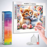 Kitten cuddling — Diamond Painting Kit, product view 3