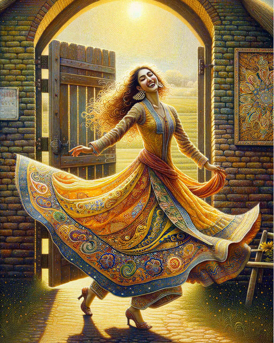 Woman at the gate — Diamond Painting Kit design