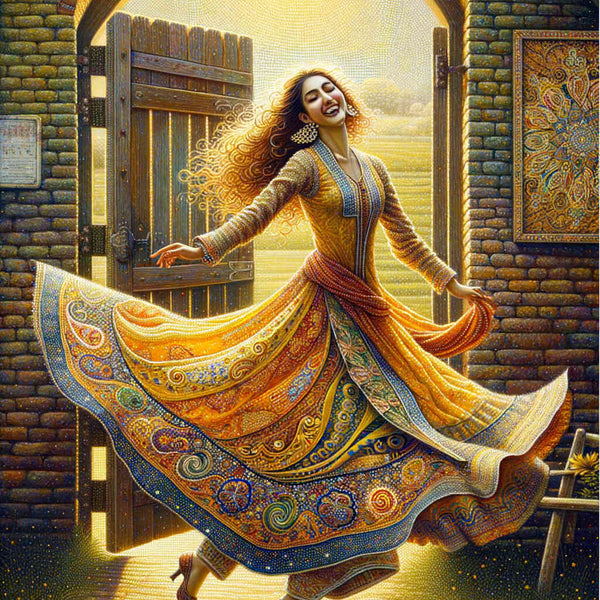 Woman at the gate — Diamond Painting Kit design