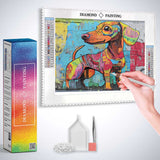 A Dachshund's Colorful Awakening — Diamond Painting Kit, product view 2