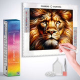 Lion portrait — Diamond Painting Kit, product view 3
