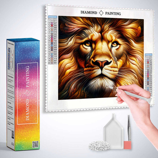 Lion portrait — Diamond Painting Kit, product view 3