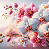 Pink and White Orchids — Diamond Painting Kit design