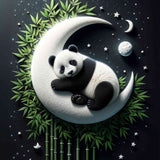 Panda bears on the moon — Diamond Painting Kit design