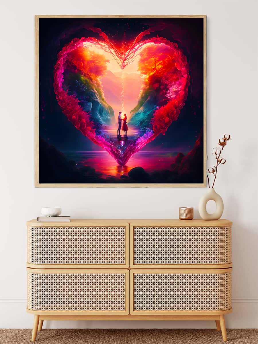 Heart Couple Night — Diamond Painting Kit, product view 3