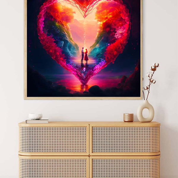 Heart Couple Night — Diamond Painting Kit, product view 3
