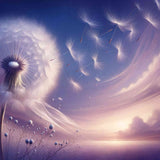 Dandelion beneath a Purple Sky — Diamond Painting Kit design