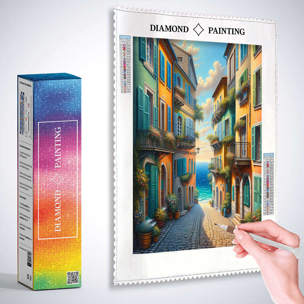 Stairway by the sea — Diamond Painting Kit, product view 3