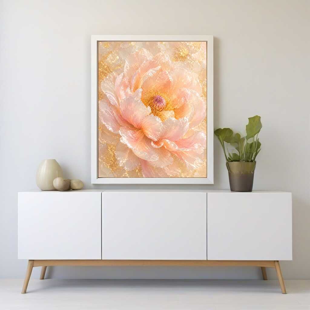 Golden Peony at Dawn — Diamond Painting Kit, product view 2