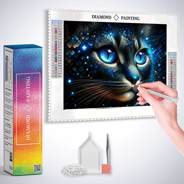 Cat with Blue Eyes — Diamond Painting Kit, product view 3