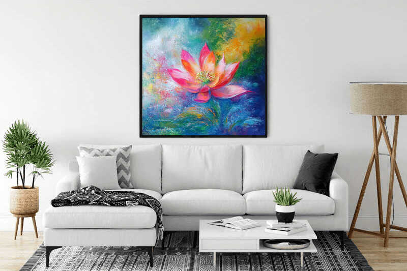 Lotus in Bloom — Diamond Painting Kit, product view 2