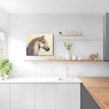 White Horse in a Floral Breeze — Diamond Painting Kit, product view 2