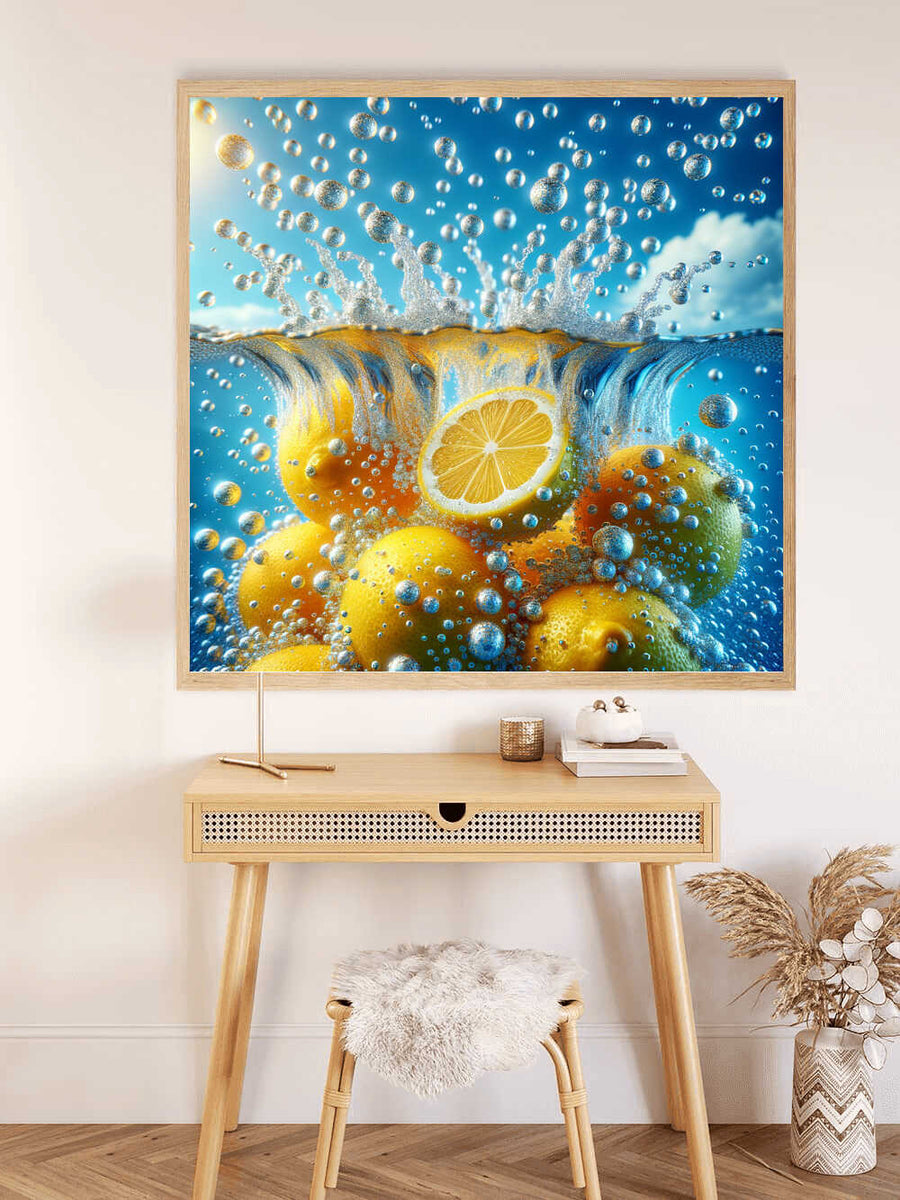 Lemons in the water — Diamond Painting Kit, product view 2