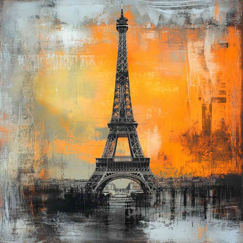 Paris in a Fiery Sunset — Diamond Painting Kit design