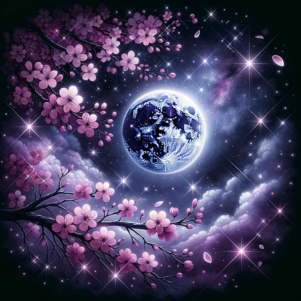 Purple Full Moon — Diamond Painting Kit design