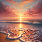 Two hearts on the beach — Diamond Painting Kit design