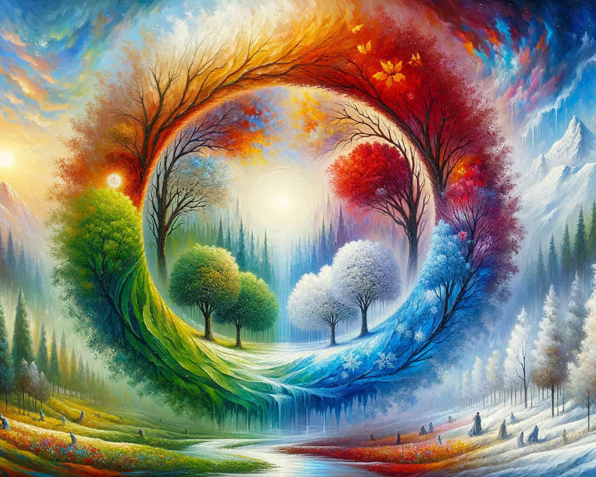 Four seasons in one picture — Diamond Painting Kit design
