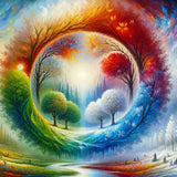 Four seasons in one picture — Diamond Painting Kit design
