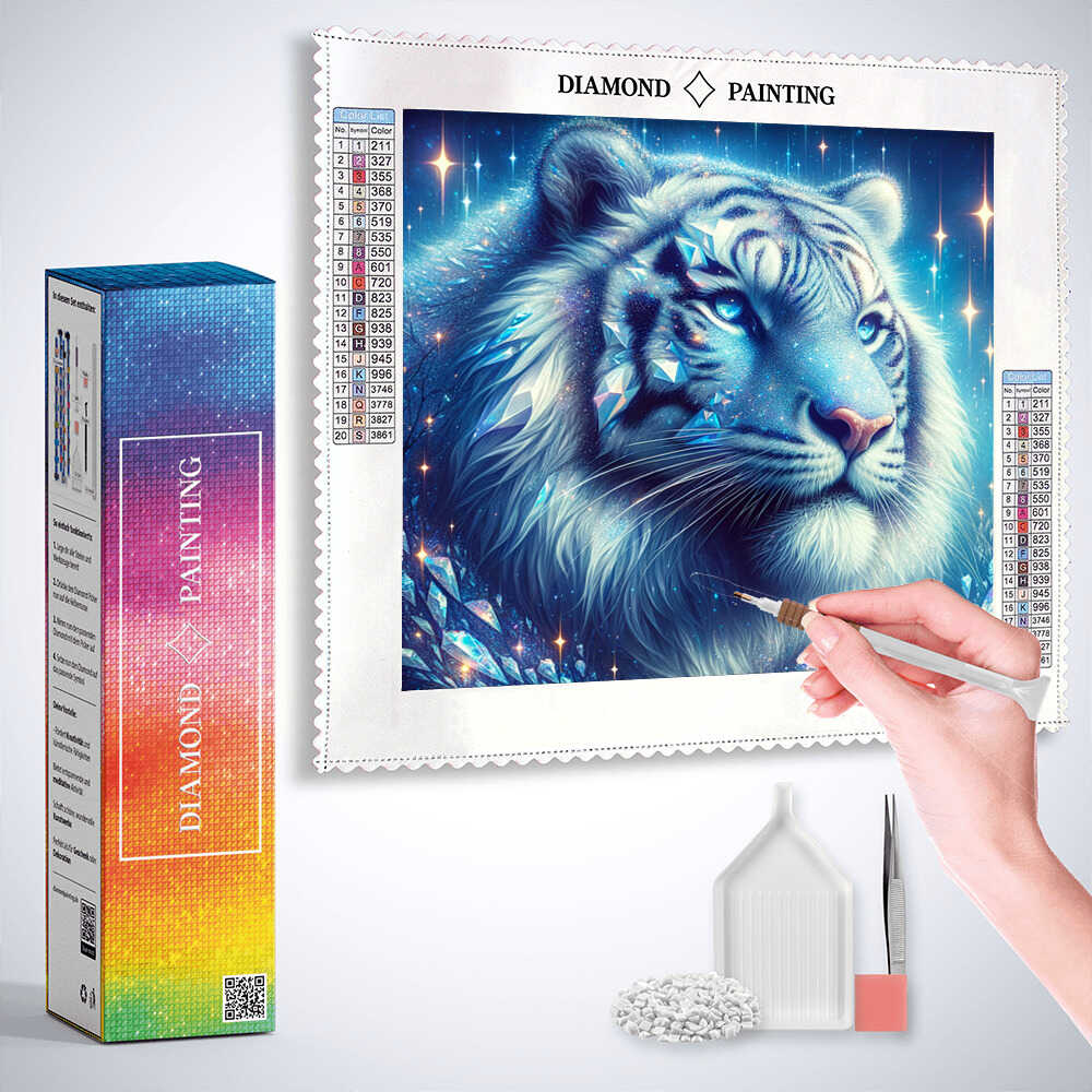 Beautiful snow tiger — Diamond Painting Kit, product view 3