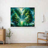 Suspension Bridge at the Waterfall — Diamond Painting Kit, product view 2
