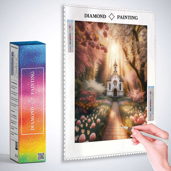 Flower splendor, forest church — Diamond Painting Kit, product view 3