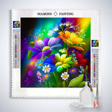 Rainbow Flowers — Diamond Painting Kit, product view 3