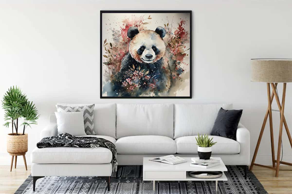 Fluffy panda bear — Diamond Painting Kit, product view 3