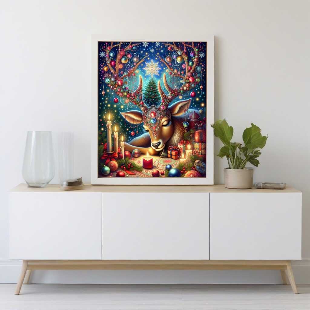 Reindeer Christmas decoration — Diamond Painting Kit, product view 2