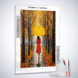 Autumn feelings: Beautiful woman in a colorful forest — Diamond Painting Kit, product view 2
