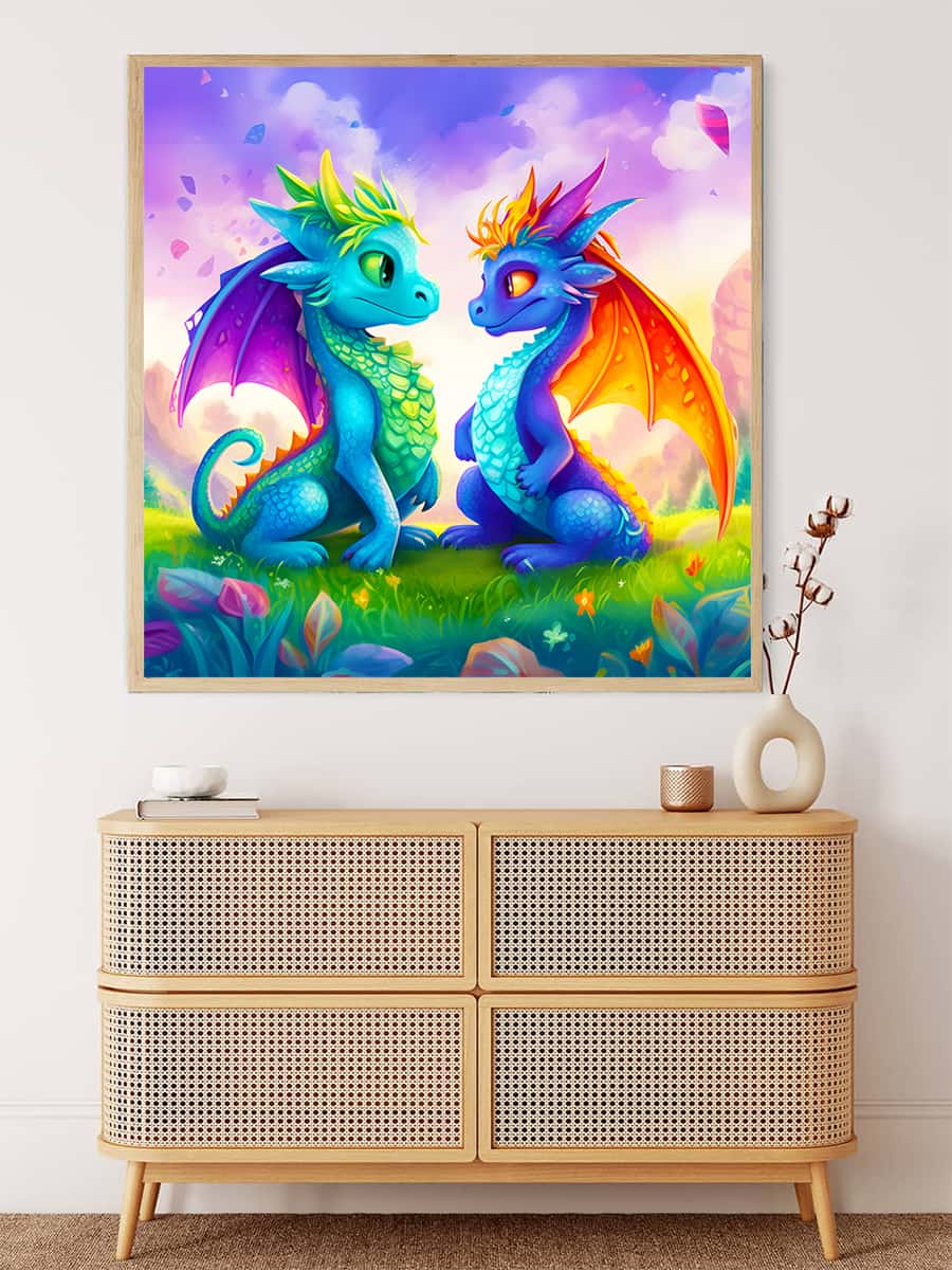 Dragon Friendship — AB Diamond Painting Kit, product view 3