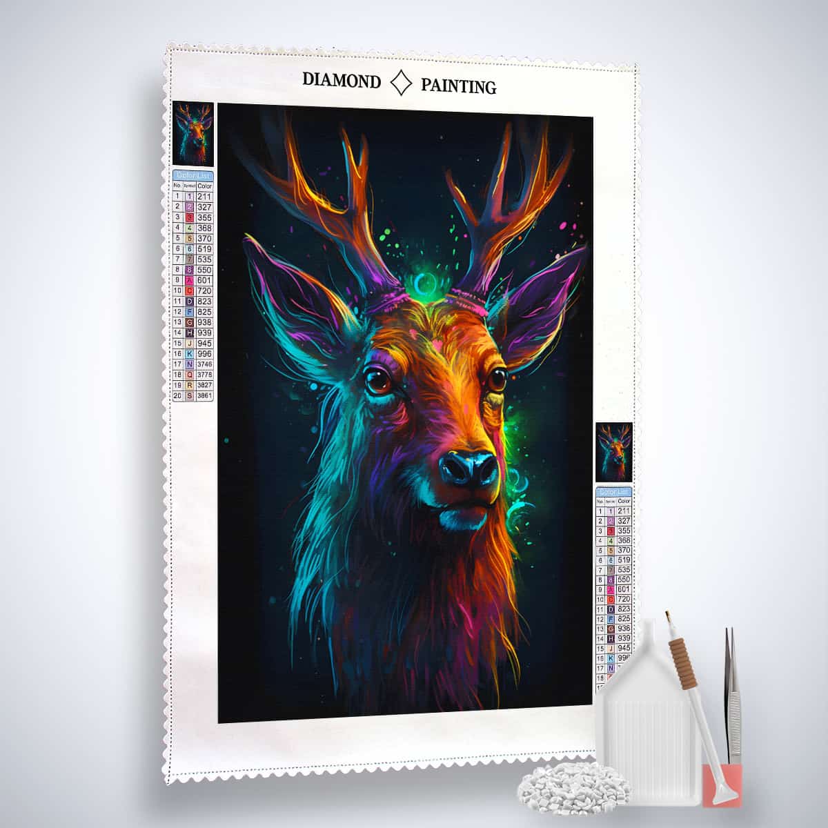 Deer Portrait Dark — Diamond Painting Kit, product view 2