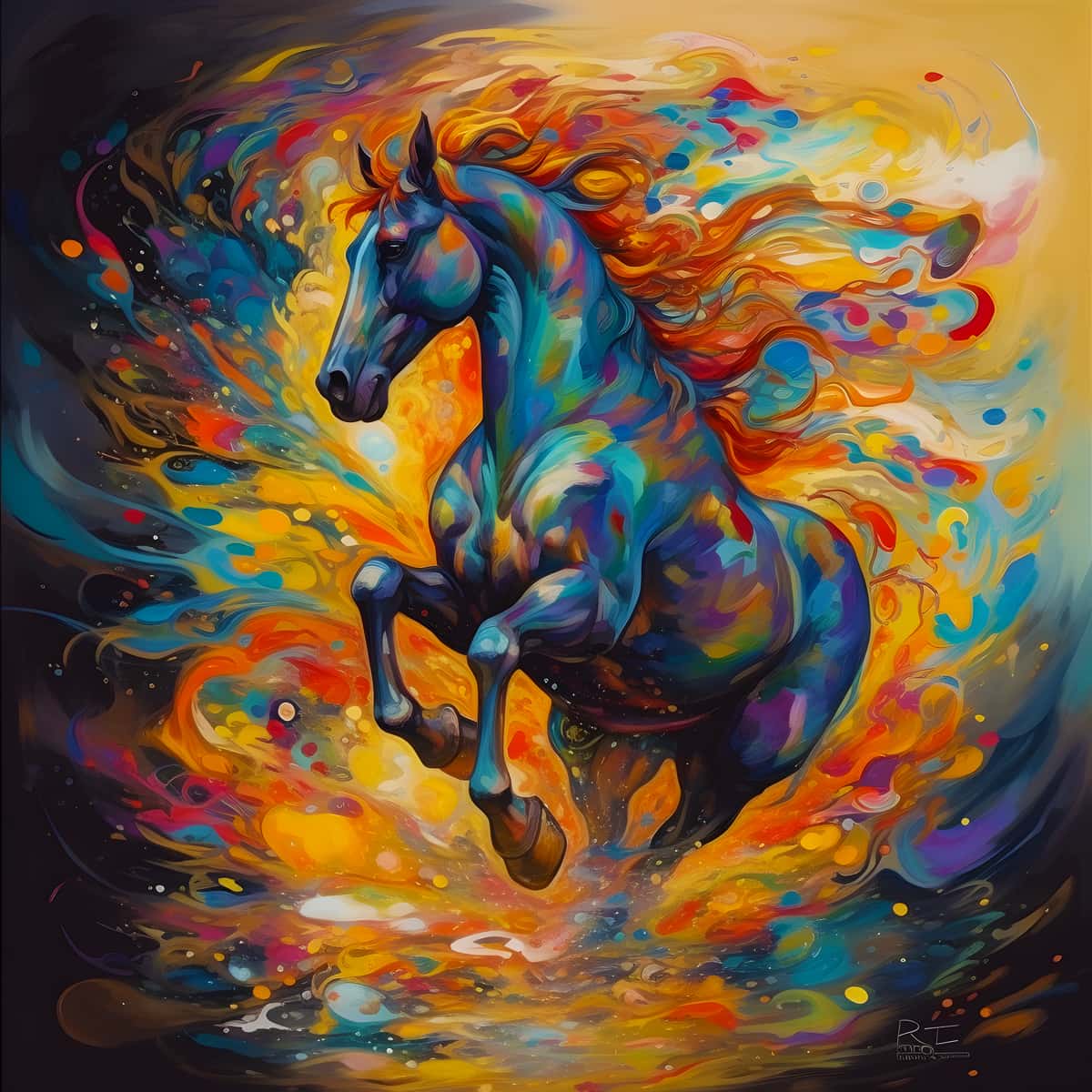 Galloping Horse (DP-2938) — Diamond Painting Kit design